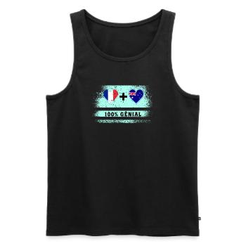 Drapeau France et Australie 100% génial - Débardeur bio Premium Homme - noir - Devant - AI Model Male 178 light (178cm)
