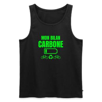 bilan carbone, écologie, écologiste - Débardeur bio Premium Homme - noir - Devant - Michal (187cm)
