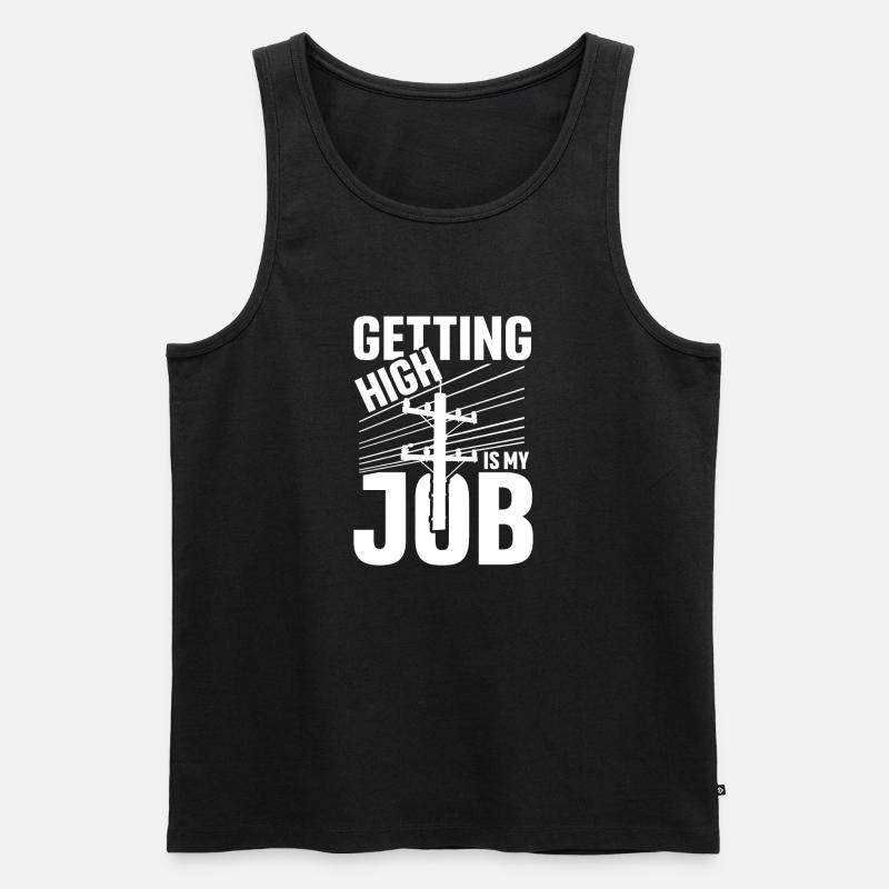 Getting high is my job - Männer Premium Bio Tank Top - Schwarz