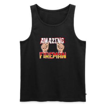 Brandschutz Feuerwehr Statement Feuerwehrmann - Männer Premium Bio Tank Top - Schwarz - Vorne - AI Model Male 178 light (178cm)