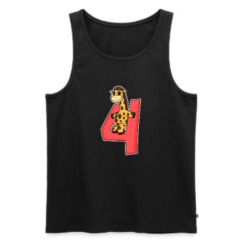 4 years old - 4th birthday with animal motif - Men's Premium Organic Tank Top - black - Front - AI Model Male 178 light (178cm)