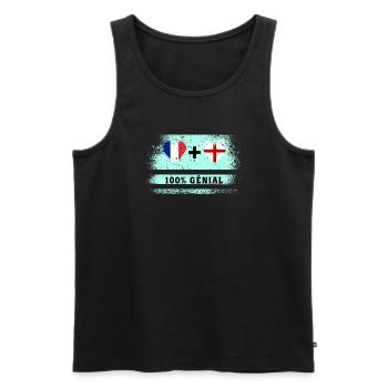 Drapeau France et Angleterre 100% génial - Débardeur bio Premium Homme - noir - Devant - Michal (187cm)