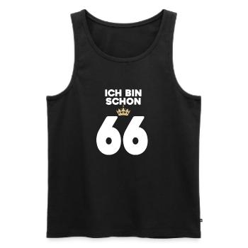 66. Geburtstag Geschenk - 66 Jahre mit Krone - Männer Premium Bio Tank Top - Schwarz - Vorne - Michal (187cm)