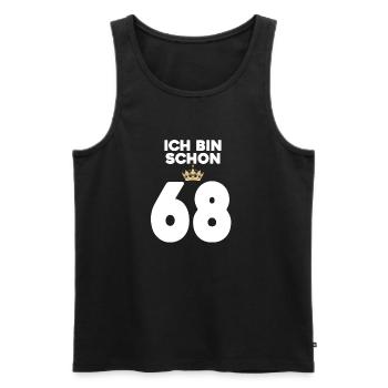 68. Geburtstag Geschenk - 68 Jahre mit Krone - Männer Premium Bio Tank Top - Schwarz - Vorne - AI Model Male 178 light (178cm)