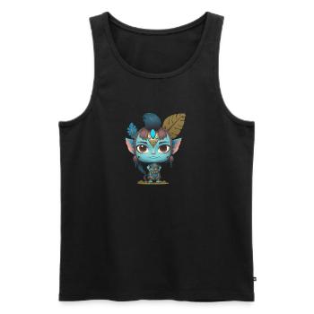 Avatar The Way of Water, cute character, navi - Men's Premium Organic Tank Top - black - Front - AI Model Male 178 light (178cm)