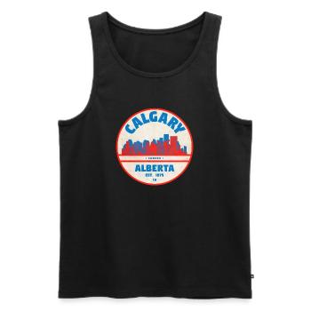 Calgary Skyline Vintage - Men's Premium Organic Tank Top - black - Front - AI Model Male 178 light (178cm)