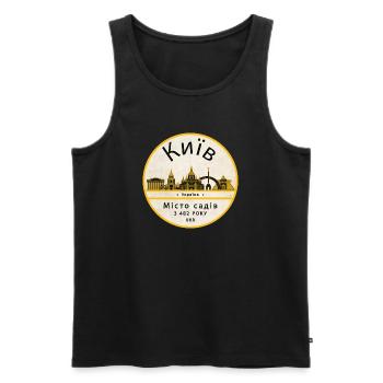 Kyjiw Gartenstadt Skyline - Männer Premium Bio Tank Top - Schwarz - Vorne - AI Model Male 178 light (178cm)
