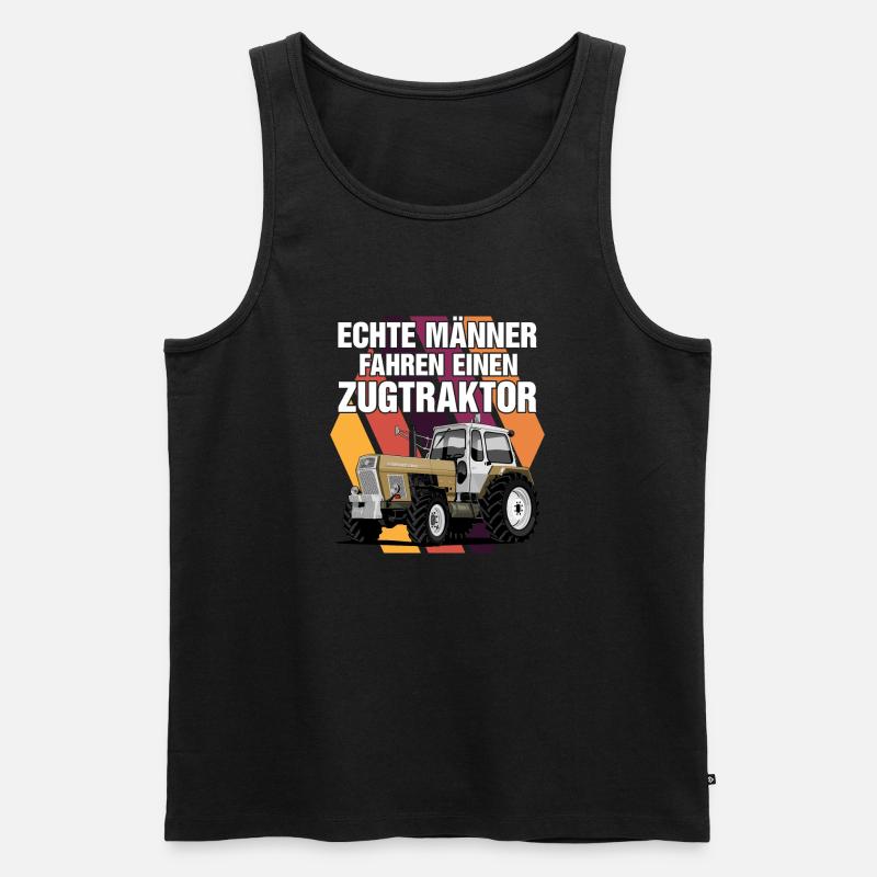 Echte Männer Zugtraktor - Männer Premium Bio Tank Top - Schwarz