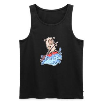 Stand Up Paddling Schaf - Männer Premium Bio Tank Top - Schwarz - Vorne - Michal (187cm)