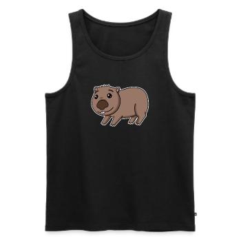 Wombat motif marsupial - Men's Premium Organic Tank Top - black - Front - AI Model Male 178 light (178cm)