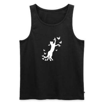 nekomata hell, Kätzchen, schmetterlinge - Männer Premium Bio Tank Top - Schwarz - Vorne - AI Model Male 178 light (178cm)