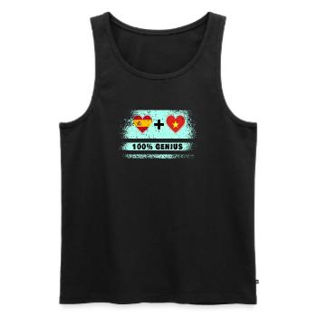 Espagne et Vietnam 100% drapeau génie - Débardeur bio Premium Homme - noir - Devant - Michal (187cm)
