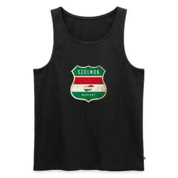 Design du drapeau de Szolnok (Hongrie) - Débardeur bio Premium Homme - noir - Devant - Michal (187cm)
