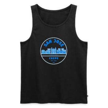 San Jose Costa Rica Chepe Badge - Men's Premium Organic Tank Top - black - Front - AI Model Male 178 light (178cm)