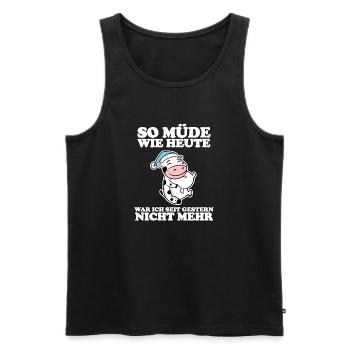 Müde Spruch lustig Schlafen Ausschlafen Faul - Männer Premium Bio Tank Top - Schwarz - Vorne - AI Model Male 178 light (178cm)