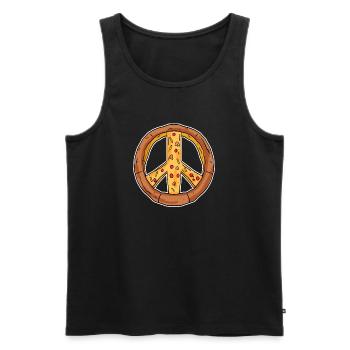 Peace Pizza Frieden - Men's Premium Organic Tank Top - black - Front - Michal (187cm)