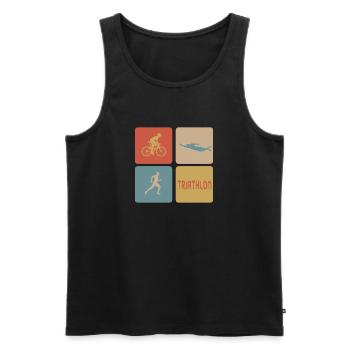 Triathlon Sport Design - Men's Premium Organic Tank Top - black - Front - Michal (187cm)