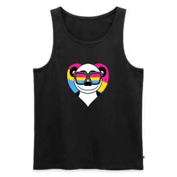 Pansexuell Panda Herz Geschenk - Männer Premium Bio Tank Top - Schwarz - Vorne - AI Model Male 178 light (178cm)