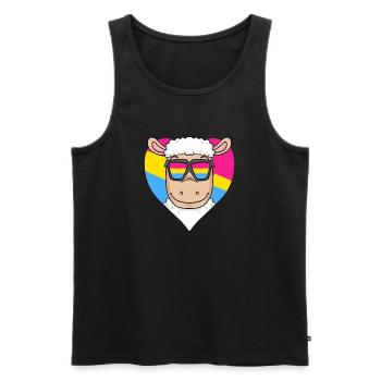 Pansexuell Schaf Herz Geschenk - Männer Premium Bio Tank Top - Schwarz - Vorne - AI Model Male 178 light (178cm)