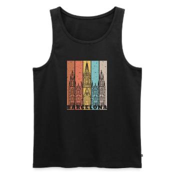 Panneaux de façade gothique Barcel - Débardeur bio Premium Homme - noir - Devant - Michal (187cm)