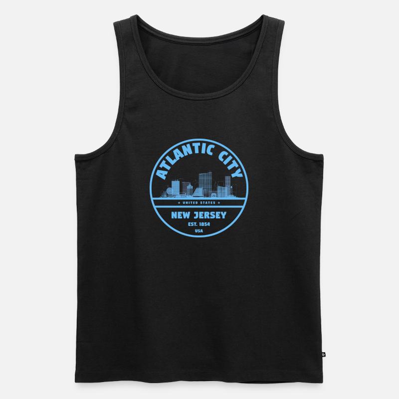 Atlantic City Skyline Jersey - Männer Premium Bio Tank Top - Schwarz
