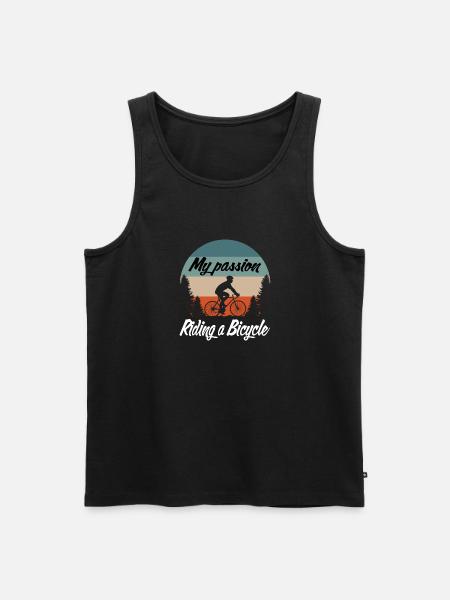 My Passion Riding a Bicycle Retro Sunset - Men's Premium Organic Tank Top - black