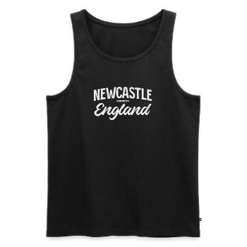 Newcastle England Lettering Vintage - Men's Premium Organic Tank Top - black - Front - AI Model Male 178 light (178cm)