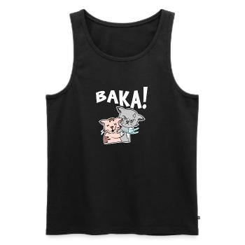 Manga Comic Baka Katze Spruch Cosplay Japan Anime - Männer Premium Bio Tank Top - Schwarz - Vorne - Michal (187cm)