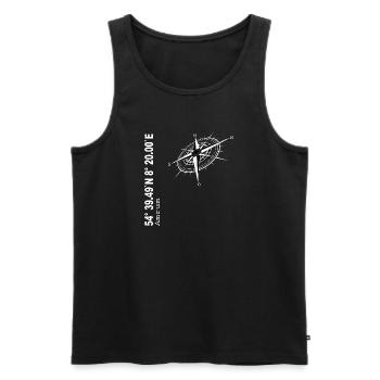 Amrum - Männer Premium Bio Tank Top - Schwarz - Vorne - AI Model Male 178 light (178cm)