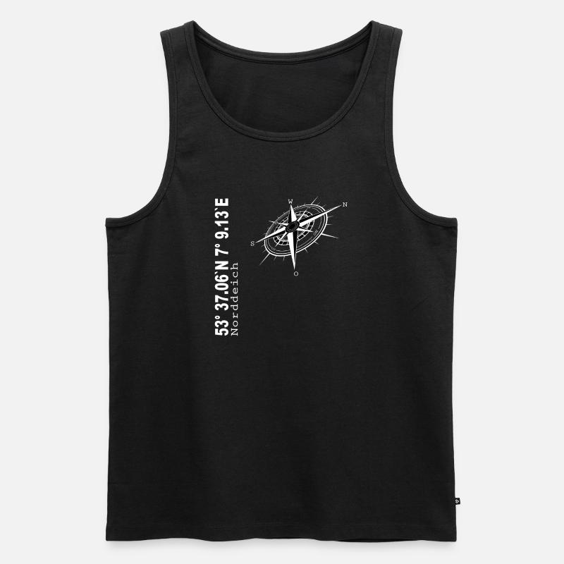Norddeich - Männer Premium Bio Tank Top - Schwarz