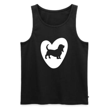 Herz Hush Puppie Vektor Hund Tierliebe Liebe Love - Männer Premium Bio Tank Top - Schwarz - Vorne - Michal (187cm)