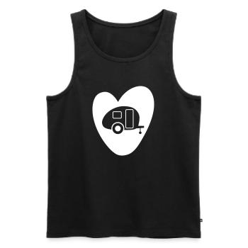 Camping Herz Caravan Vektor Camper Van Life Love - Männer Premium Bio Tank Top - Schwarz - Vorne - Michal (187cm)