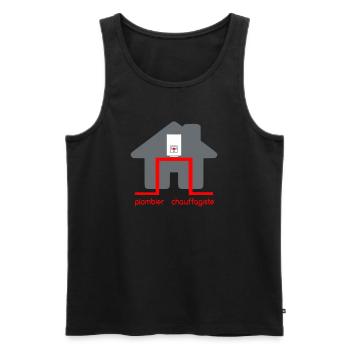 Heizungsinstallateur - Männer Premium Bio Tank Top - Schwarz - Vorne - AI Model Male 178 light (178cm)