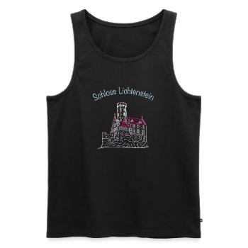 Schloss Lichtenstein, Märchenschloss, Deutschland - Männer Premium Bio Tank Top - Schwarz - Vorne - Michal (187cm)