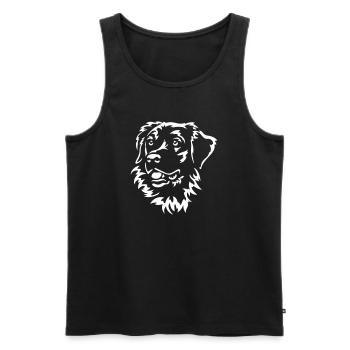 Golden Retriever Head "Black Edition" - Men's Premium Organic Tank Top - black - Front - Michal (187cm)