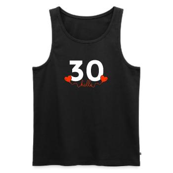 Hallo 30 Geburtstag 30er Geschenkidee Jahre Herz - Männer Premium Bio Tank Top - Schwarz - Vorne - Michal (187cm)