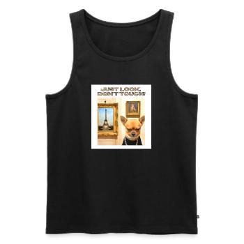 Nur schauen, nicht anfassen - Just Look Dont Touch - Männer Premium Bio Tank Top - Schwarz - Vorne - AI Model Male 178 light (178cm)