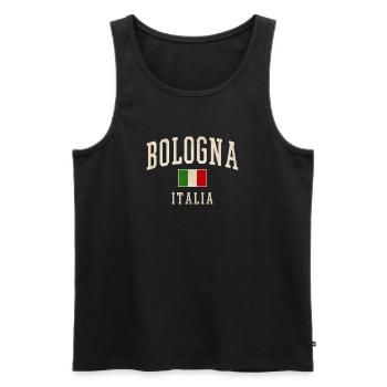 Bologna Italia Vintage Flag - Männer Premium Bio Tank Top - Schwarz - Vorne - AI Model Male 178 light (178cm)