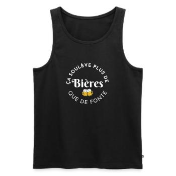 Beers Over Iron Circular Logo - Men's Premium Organic Tank Top - black - Front - Michal (187cm)