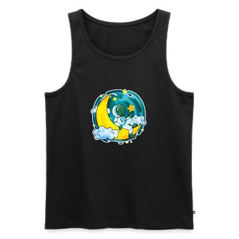 Astronaut Motif Space Moon Crescent - Men's Premium Organic Tank Top - black - Front - Michal (187cm)