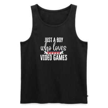 Nur ein Junge, der Videospiele liebt - Männer Premium Bio Tank Top - Schwarz - Vorne - AI Model Male 178 light (178cm)