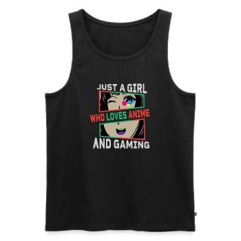 Just a Girl: Anime und Gaming - Männer Premium Bio Tank Top - Schwarz - Vorne - AI Model Male 178 light (178cm)