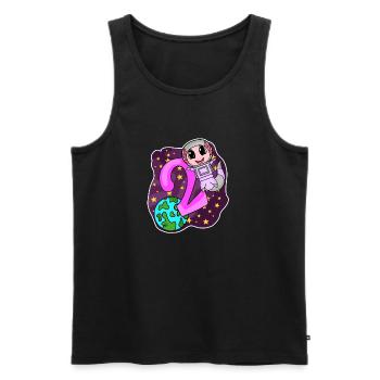 2nd Birthday - 2 Years Astronaut Girl Gift - Men's Premium Organic Tank Top - black - Front - Michal (187cm)