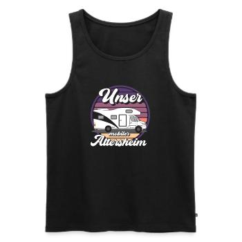 Mobiler Camper Outdoor Design - Männer Premium Bio Tank Top - Schwarz - Vorne - Michal (187cm)