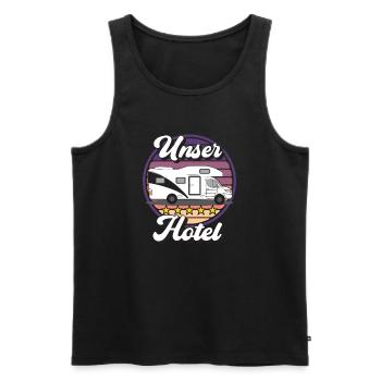 Campingplatzimpressionen: Wohnmobil Design - Männer Premium Bio Tank Top - Schwarz - Vorne - Michal (187cm)