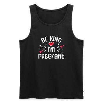 Schwanger Statement Schwangerschaft Babybauch - Männer Premium Bio Tank Top - Schwarz - Vorne - Michal (187cm)