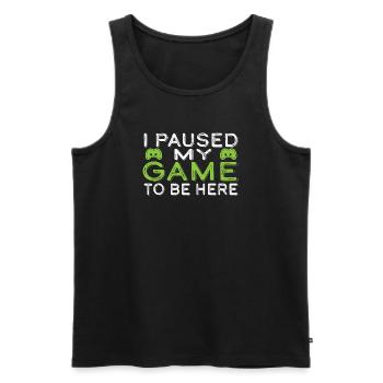 Ich unterbrach mein Spiel, um hier zu sein - Männer Premium Bio Tank Top - Schwarz - Vorne - AI Model Male 178 light (178cm)