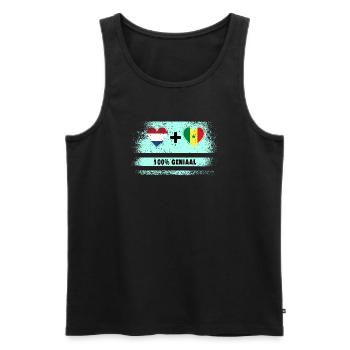 Sénégal et Pays-Bas 100% Genius flag - Débardeur bio Premium Homme - noir - Devant - Michal (187cm)