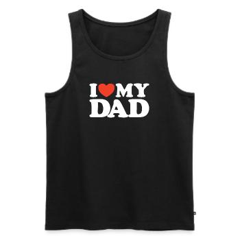 I love my Dad Heart Shirt - Men's Premium Organic Tank Top - black - Front - Michal (187cm)