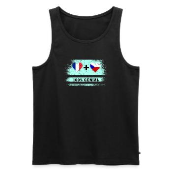 Drapeau France et République tchèque 100% génial - Débardeur bio Premium Homme - noir - Devant - Michal (187cm)